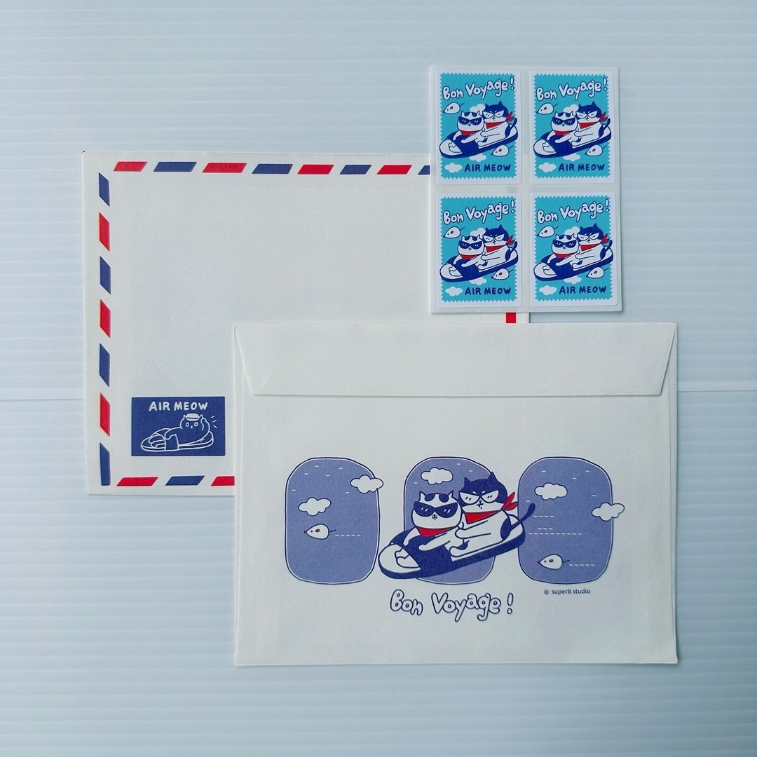 Bon Voyage 一路顺风信封组 - 信封/信纸 - 纸 蓝色