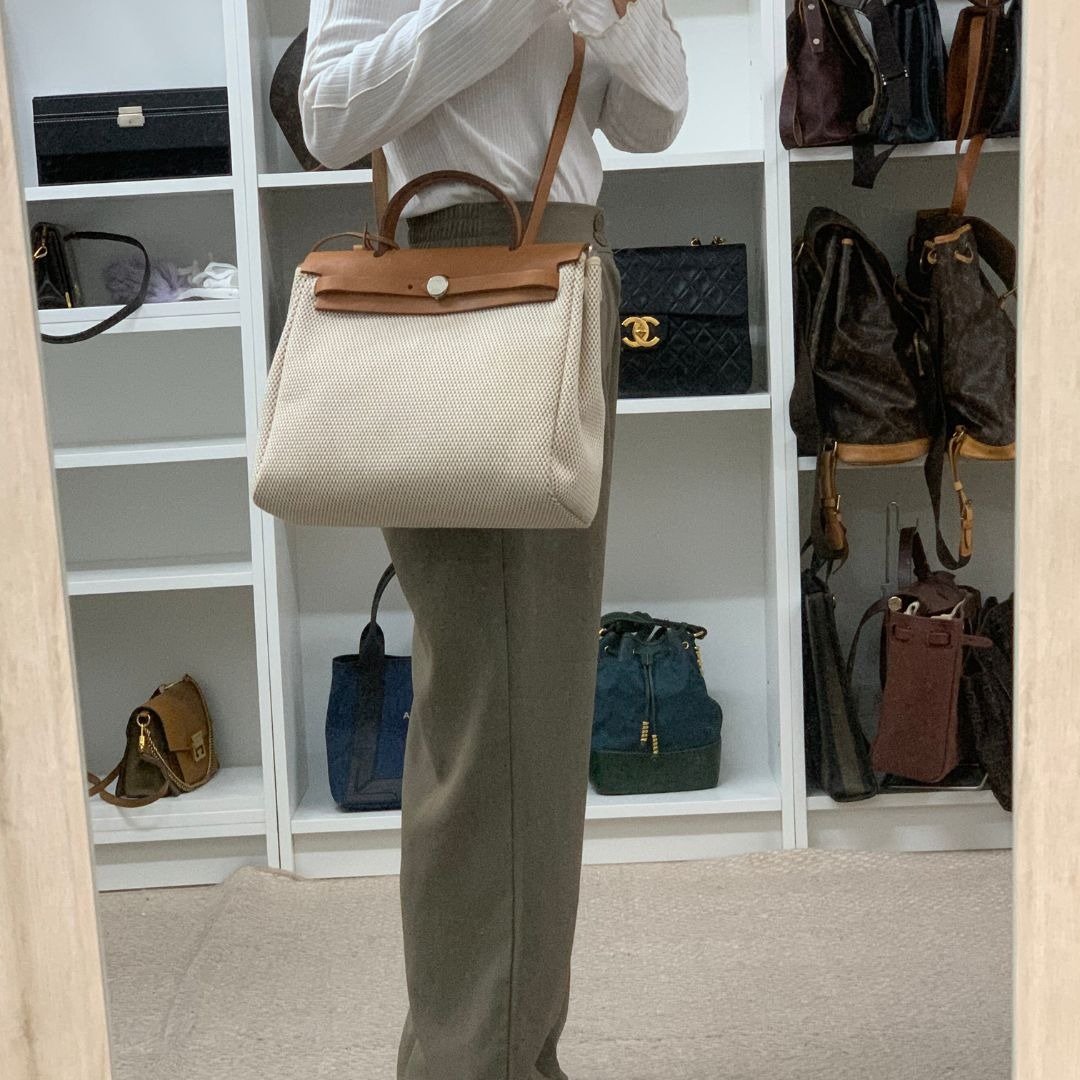 HERMÈS Herbag PM 两用包 H 刻印 - 01463 - 侧背包/斜挎包 - 真皮 卡其色