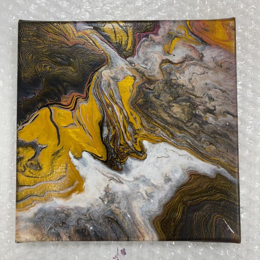 流体画_山水/抽象画/无框/艺术装饰画20x20x0.5cm - 海报/装饰画/版画 - 其他材质 咖啡色