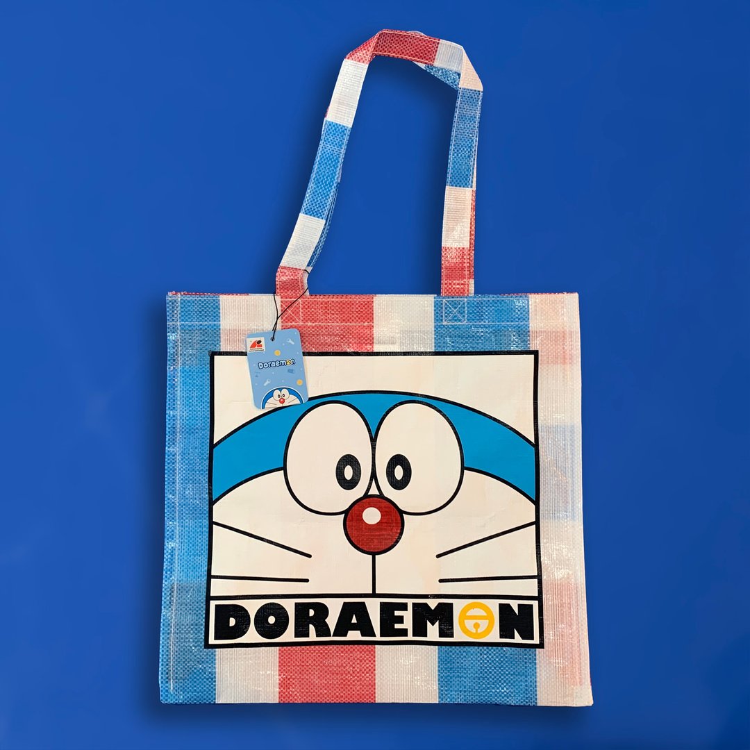 Doraemon 多啦A梦 香港情怀 红白蓝购物袋 (正方型) - 手提包/手提袋 - 尼龙 
