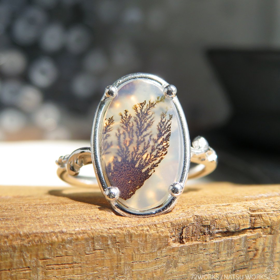 Dendritic Agate Ring - 戒指 - 宝石 咖啡色
