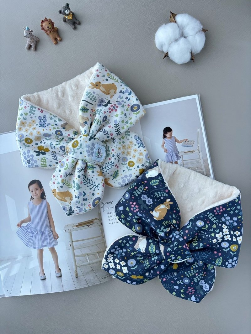 小兔子花园 手作宝宝保暖脖围  儿童围巾 弥月礼 - 围嘴/口水巾 - 棉．麻 多色