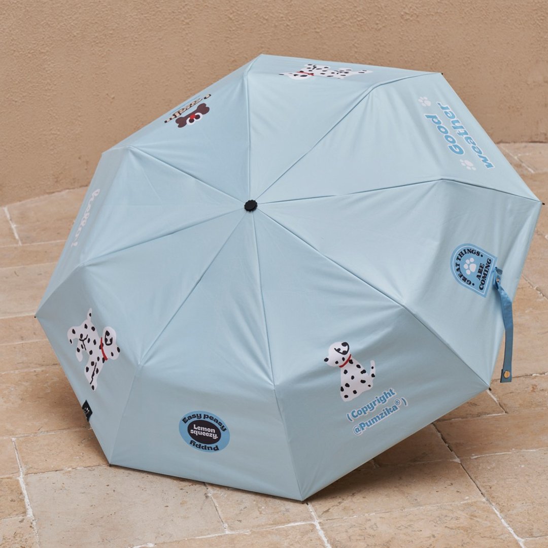 蓝色斑点狗可爱晴雨伞全自动手动遮阳伞 - 其他 - 其他材质 