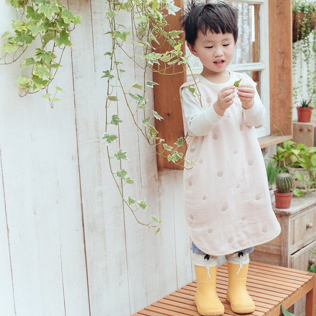 【四季】MARURU 五层纱防踢被 婴儿粉 (S/M) 肩扣式 - 婴儿床上用品 - 棉 粉红色