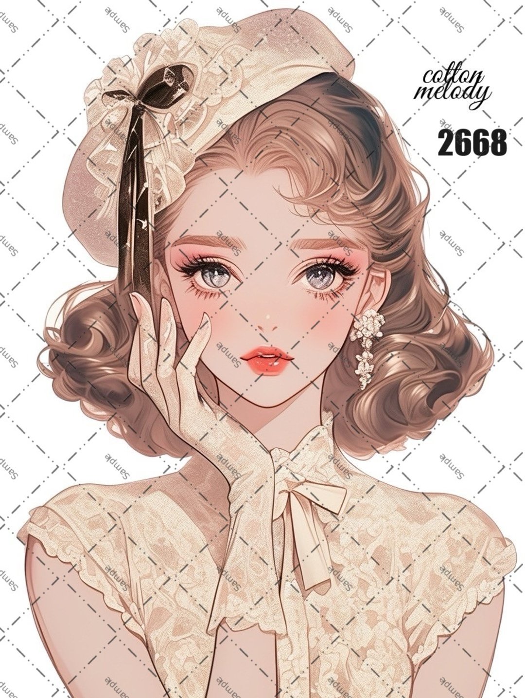 original sticker no.2668 人物贴纸 原创贴纸 原创人物贴纸 装饰贴纸 cotton melody - 贴纸 - 纸 