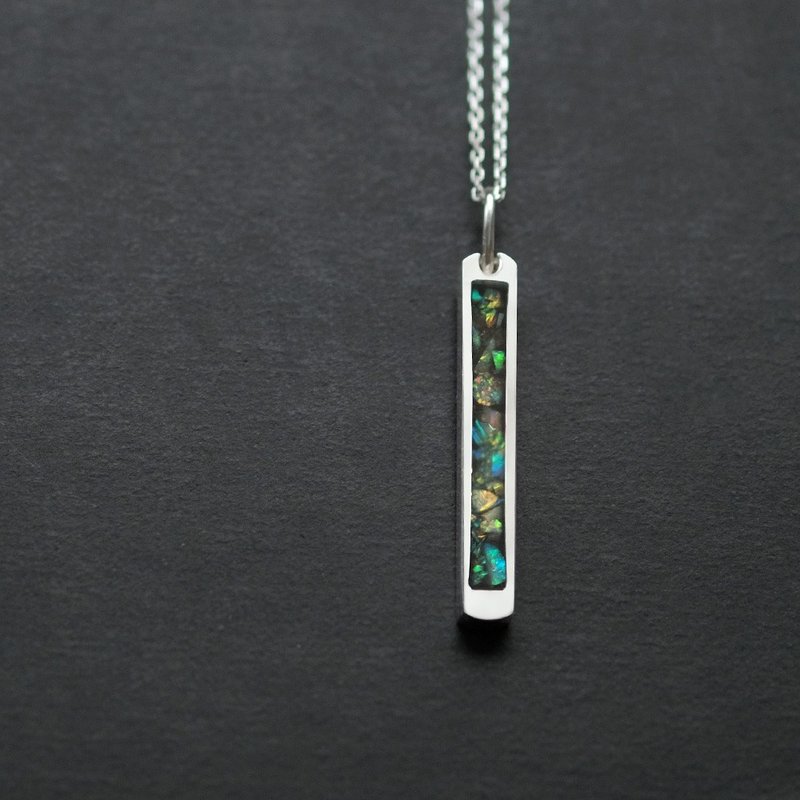 蛋白石 Galaxy 男士项链银925 - 项链 - 其他金属 多色