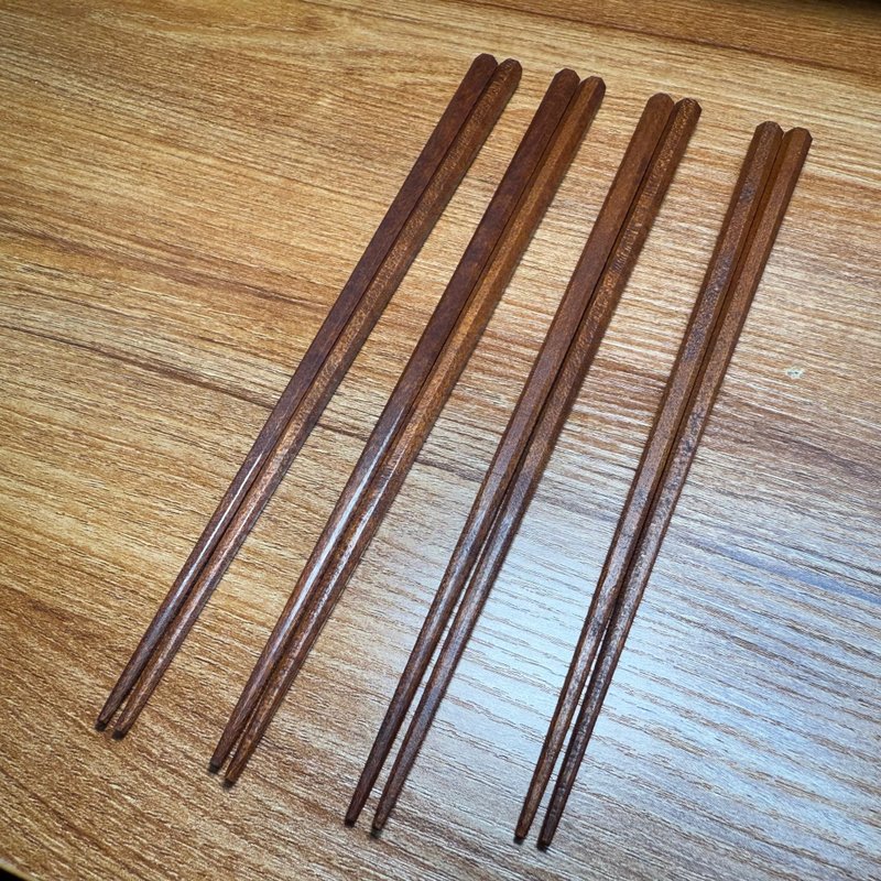 手刨八角木筷-拭漆 - 筷子/筷架 - 木头 
