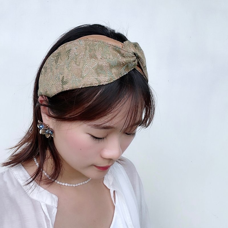 落叶 好烦小姐 百搭款 发带 - 发饰 - 棉．麻 咖啡色
