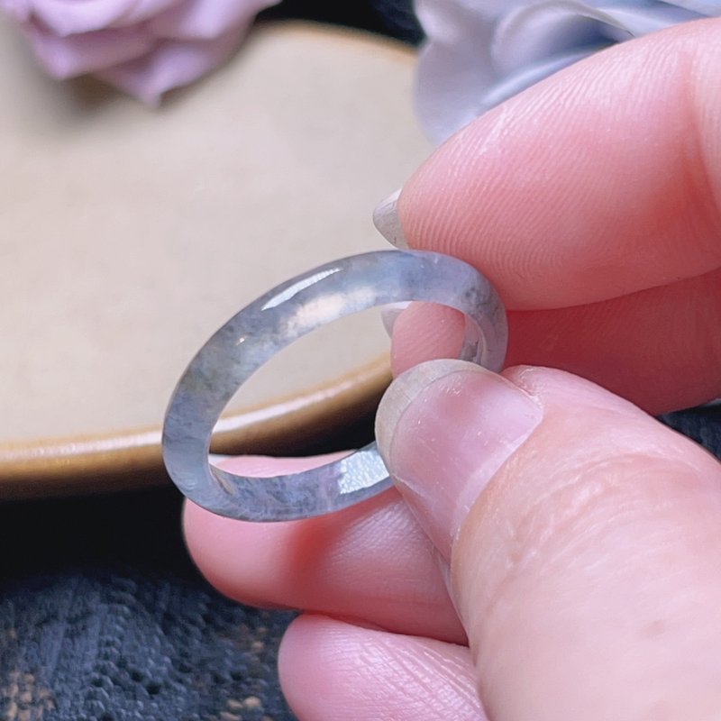 【求·缘】冰乌鸡戒指戒圈 | 国际18围 | 天然缅甸翡翠A货 | 送礼 - 戒指 - 玉石 黑色