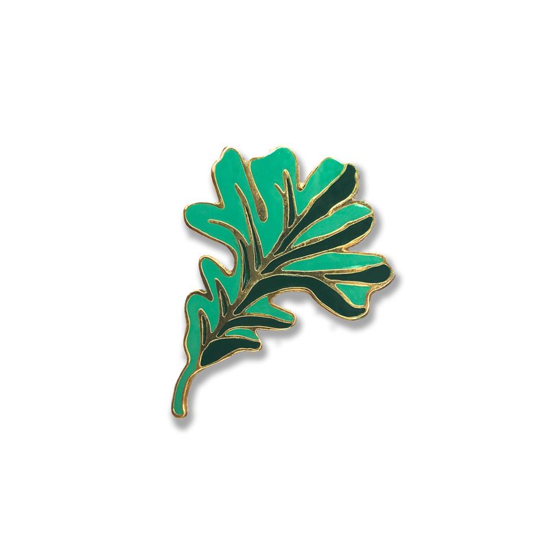 TROPICAL PIN NO. 3 - 胸针 - 绣线 绿色