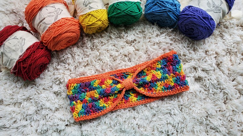 编织发带-天虹/橙边 - 发带/发箍 - 棉．麻 