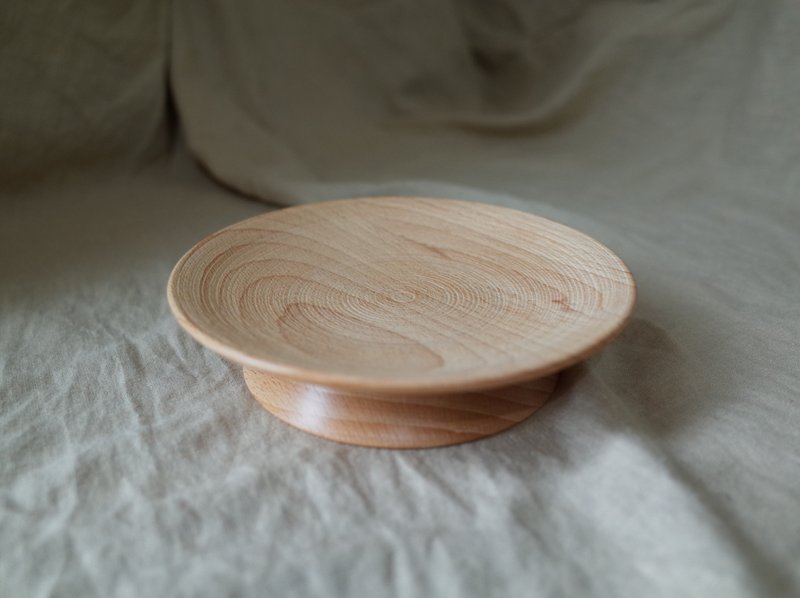 山毛榉矮座圆盘 - 盘子/餐盘/盘架 - 木头 卡其色