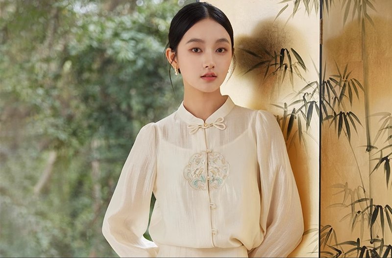 琉璃 新中式中国风醋酸禅意茶服 上衣/半裙 - 女装上衣 - 其他材质 白色