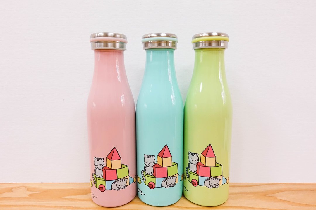 Oaklets 【猫猫堆积木】马卡龙色保温瓶500ml - 茶具/茶杯 - 其他材质 