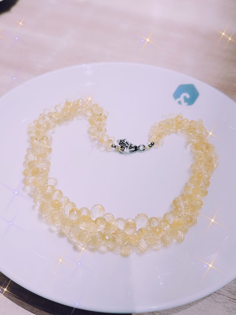 Abudence love 黄水晶天堂串串相连 - 项链 - 纯银 黄色