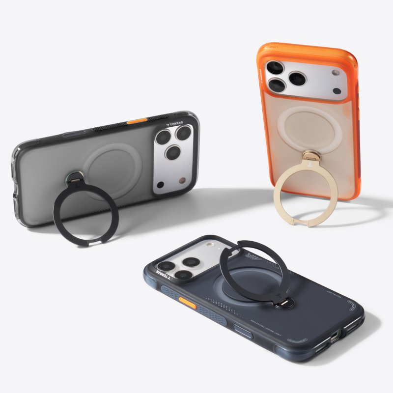 【iPhone 17系列】TORRAS Ostand Spin Air 相机键支架气囊防摔壳 - 手机壳/手机套 - 其他材质 多色
