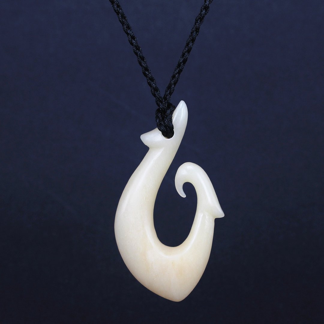复古精美项链男女短款毛利鱼钩线条锁骨链立体简约独特吊坠饰品 - 项链 - 其他材质 