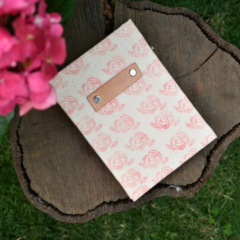 花印胚布与皮标 手工笔记本 - 笔记本/手帐 - 纸 粉红色