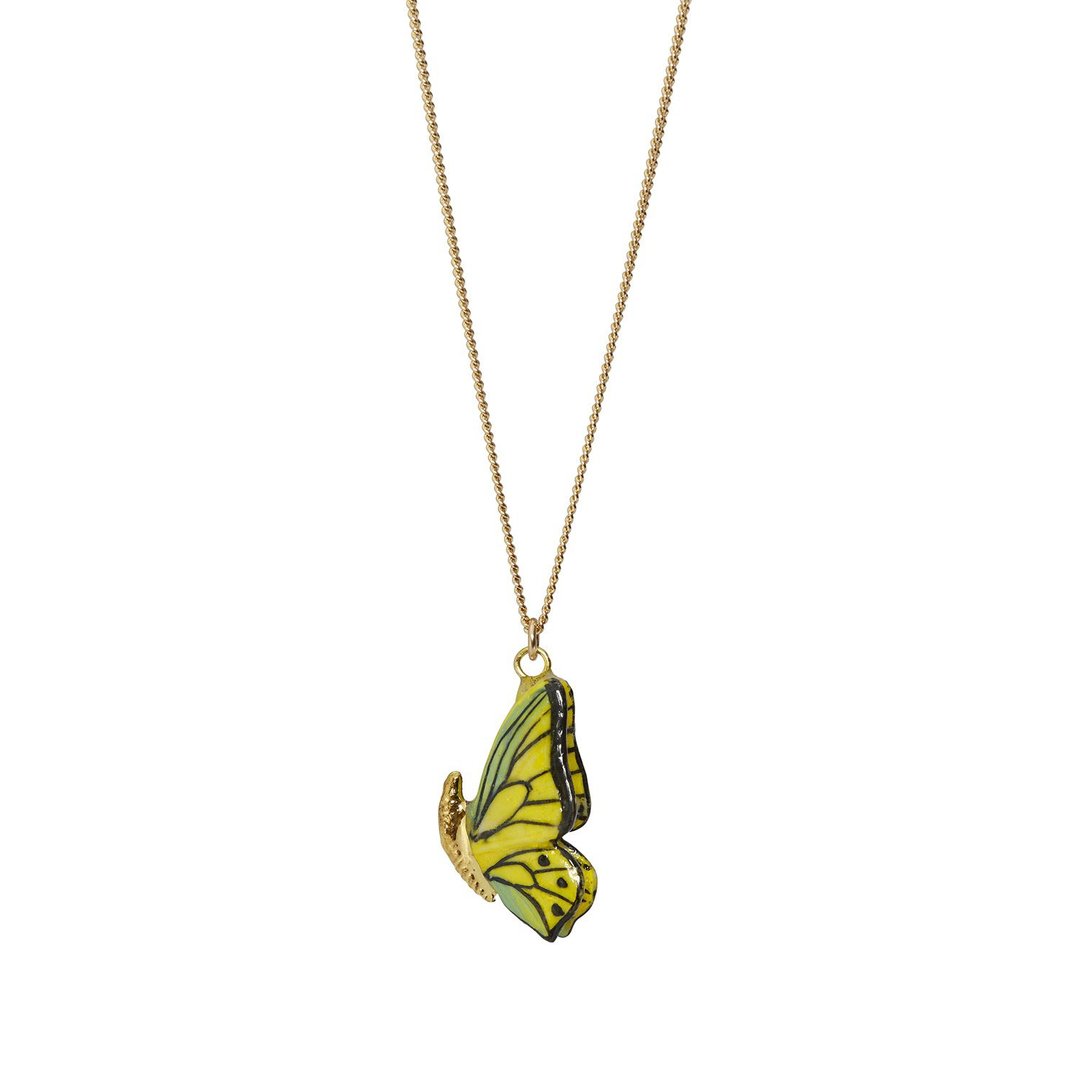 AndMary 手绘瓷项链-蝴蝶 礼盒包装 Butterfly Necklace - 项链 - 瓷 白色