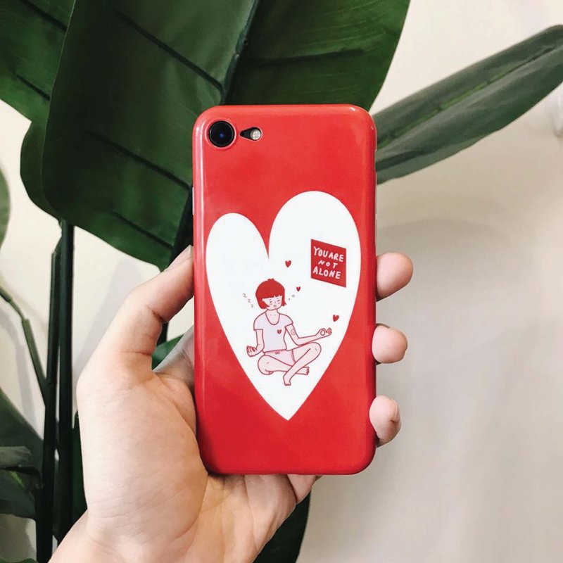 佛系单身 : You are not alone 手机壳 - 手机壳/手机套 - 其他材质 红色