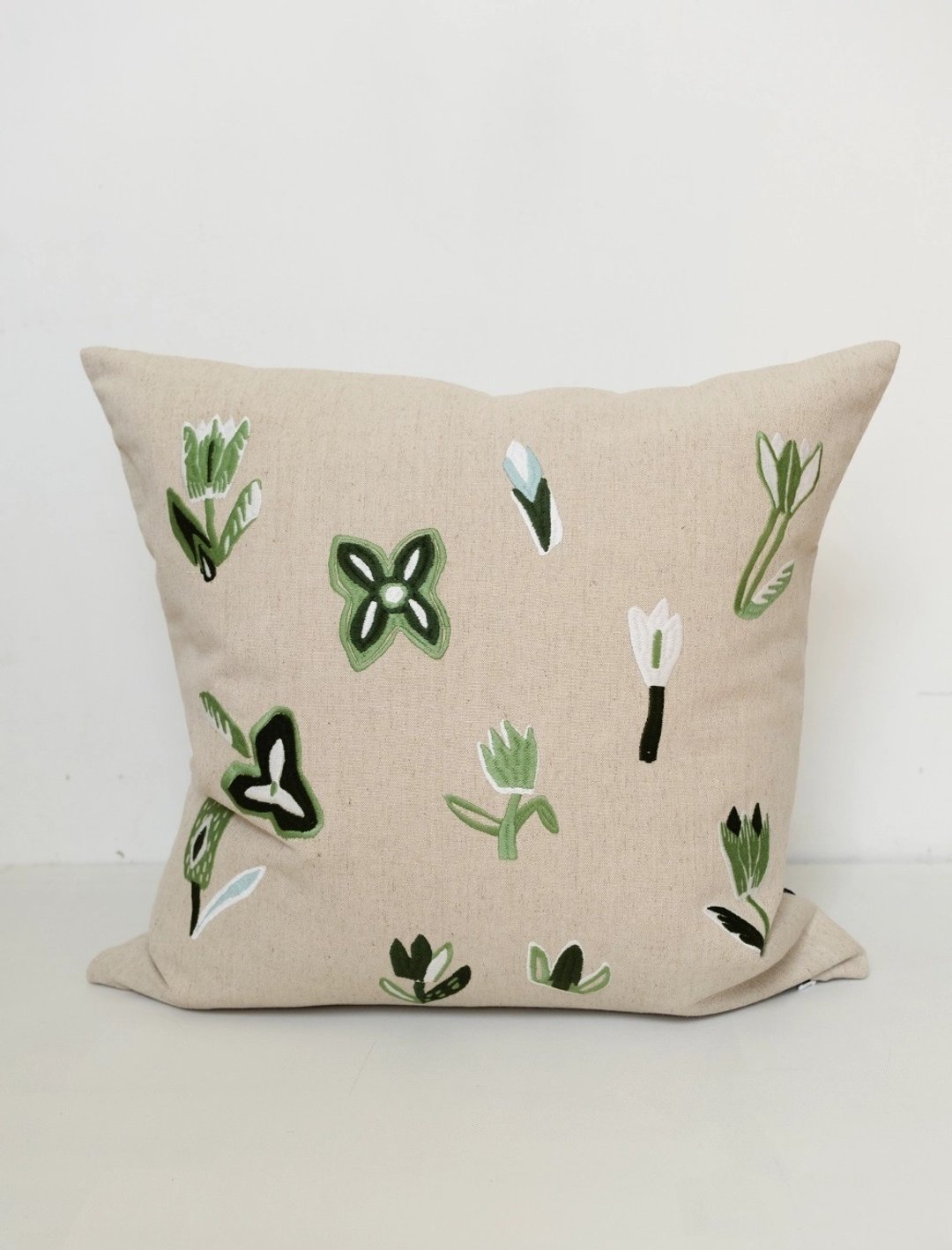 北欧设计师款 – 刺绣抱枕套TULIP CUSHION COVER,GREEN  郁金香 - 枕头/抱枕 - 棉 绿色