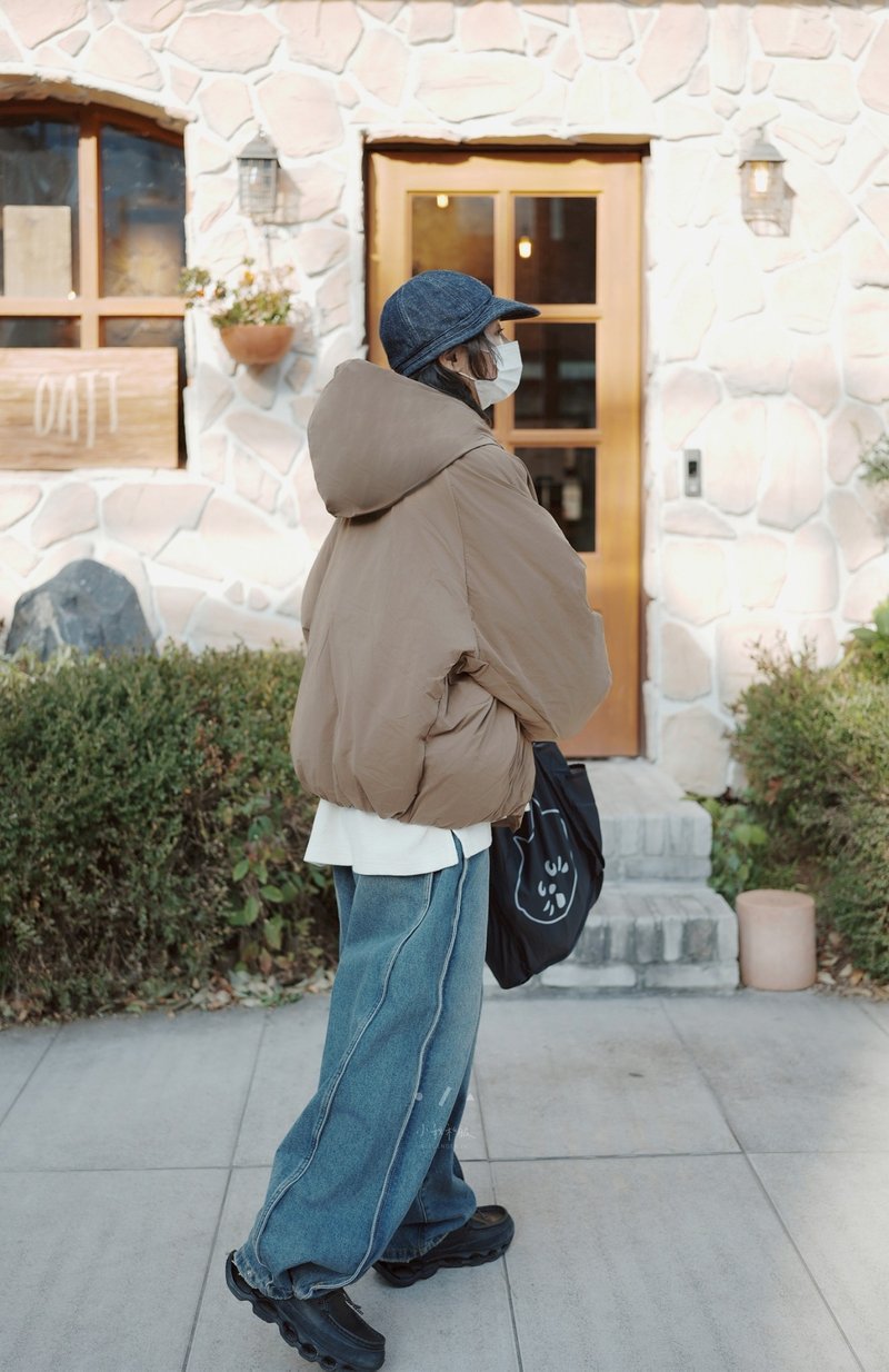 欠抱系舒芙蕾的松软铺棉外套 - 2色 - 咖棉被 - 女装休闲/机能外套 - 棉．麻 咖啡色