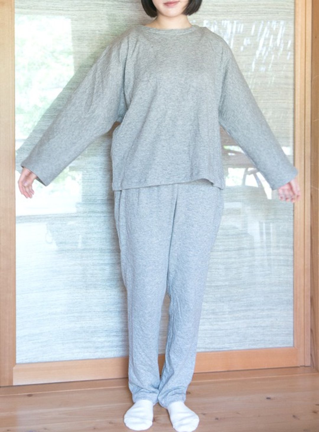 Organic Cotton Yak Blend Air Knit Pajamas - 居家服/睡衣 - 棉 灰色