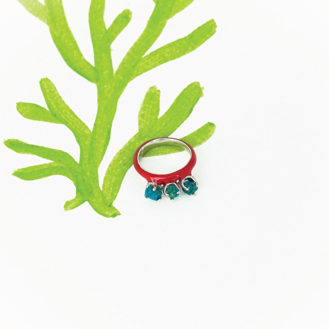 Tiny Stone Color Ring - 戒指 - 其他材质 