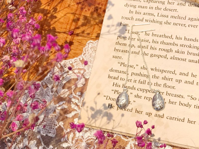 3D绘图设计 Logo 立体字 独家垂耳环 - 耳环/耳夹 - 银 多色