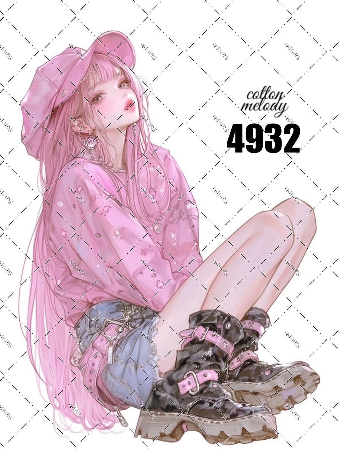 original sticker no.4932 人物贴纸 原创贴纸 原创人物贴纸 装饰贴纸 cotton melody - 贴纸 - 纸 