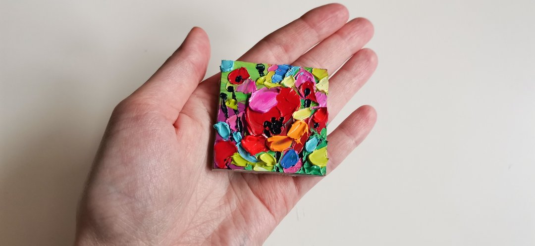 罂粟花 花卉掛畫 油畫原作 Original Art 油畫 Flowers 掛畫 Oil Painting Artwork Verafe - 海报/装饰画/版画 - 压克力 红色