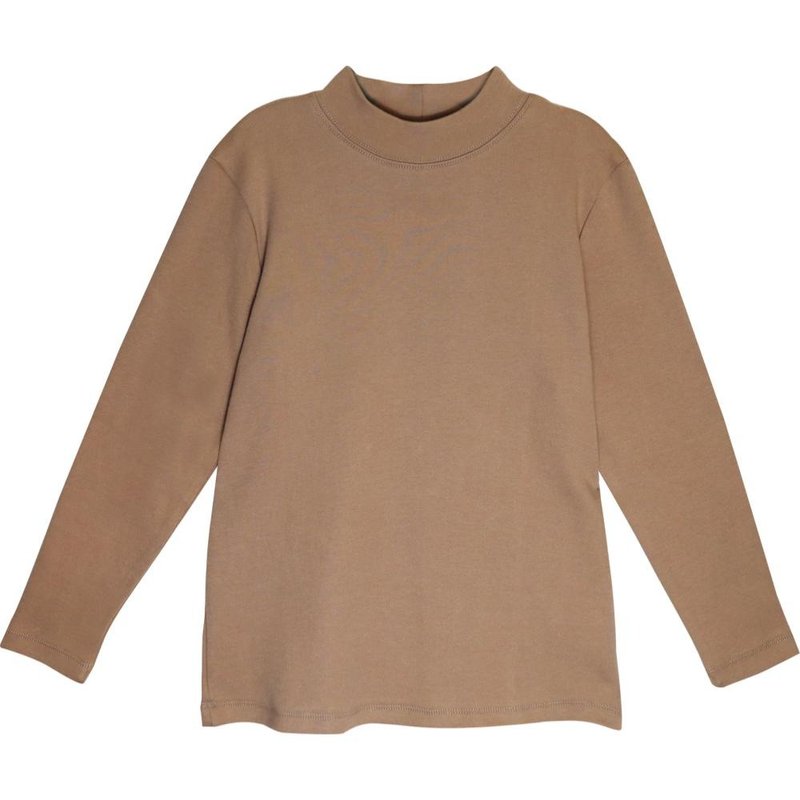 儿童厚棉立领上衣-可可棕 - 童装上衣 - 棉．麻 咖啡色