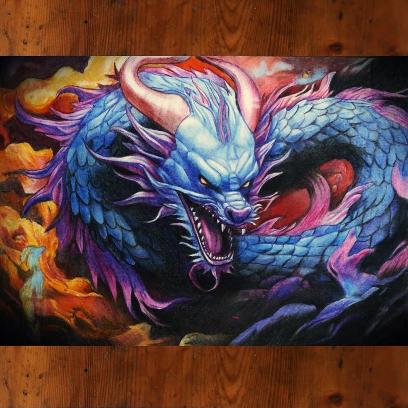 1.龙画(上架作品)  2.定制画  3.缩时摄影 - 订制画像 - 纸 蓝色