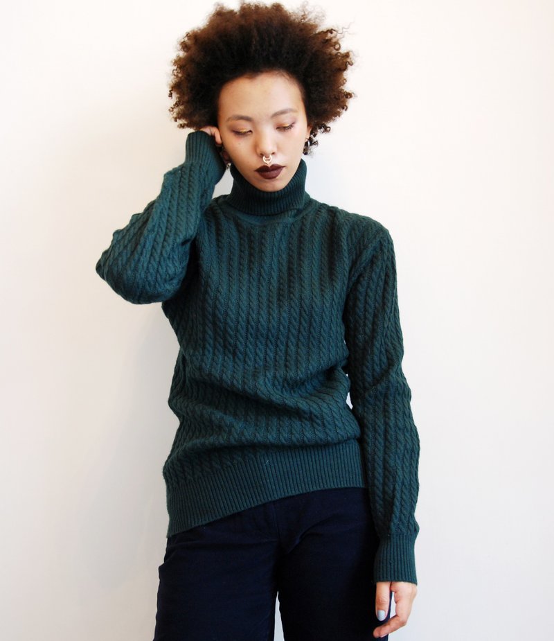 古着麻花高领毛衣 - 女装针织衫/毛衣 - 其他材质 