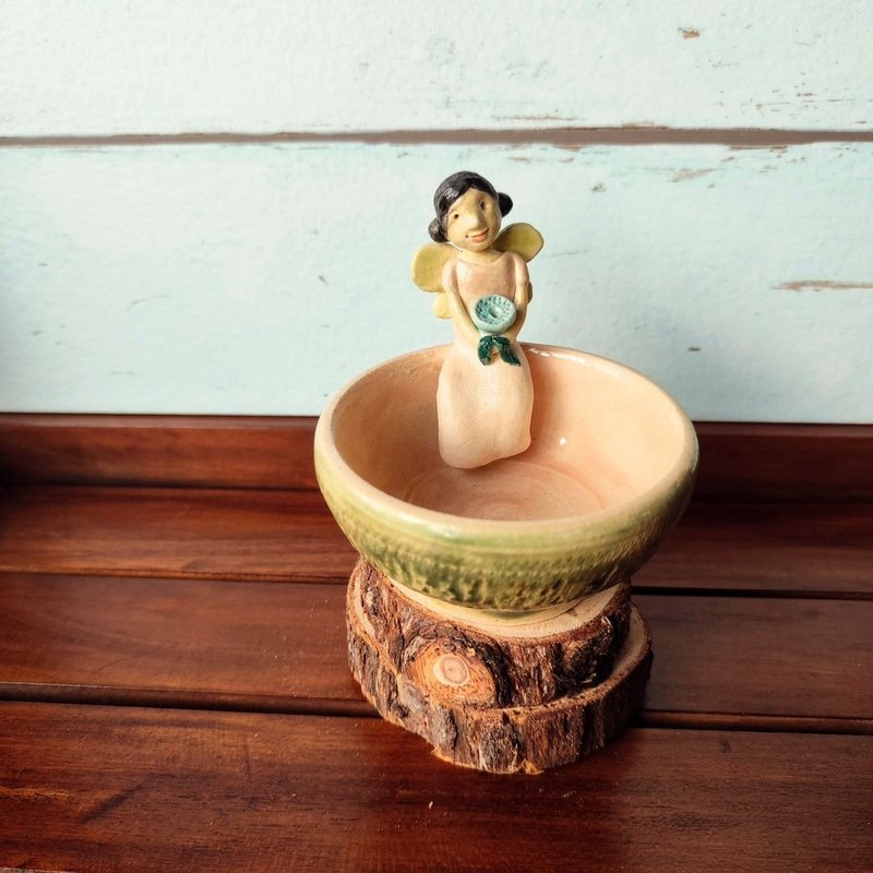 手作陶-静心陶器-小香炉-精灵香钵-小陶皿 - 香薰/精油/线香 - 陶 