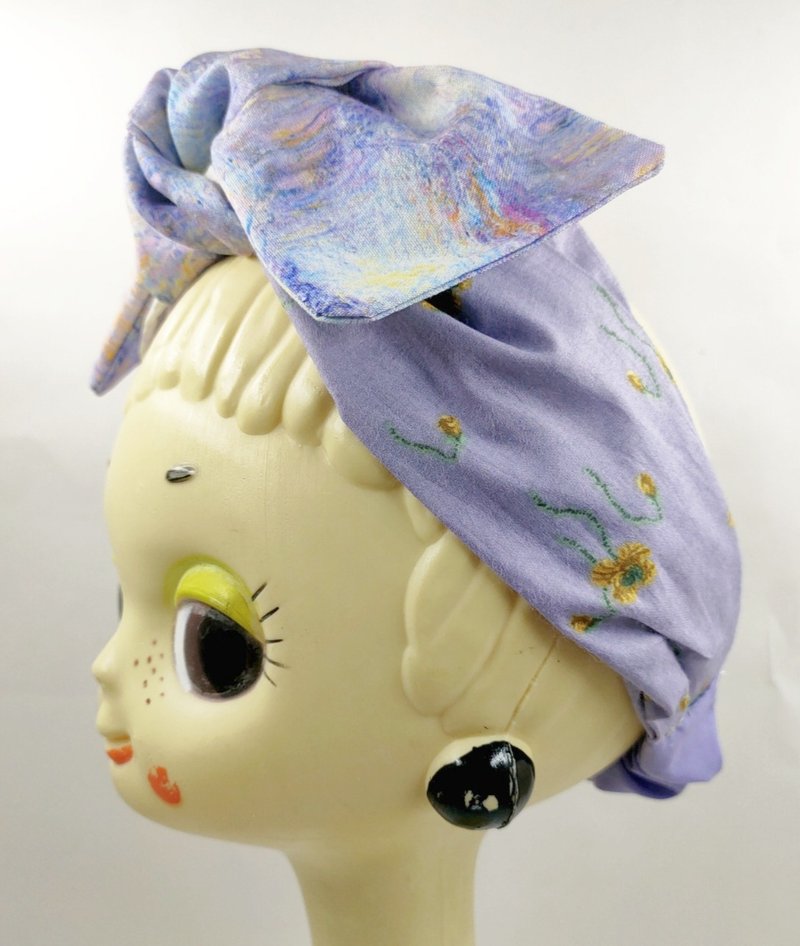 Petitbebe~渲染紫色系二用蝴蝶结发带蝴蝶结可拆下 - 发饰 - 棉．麻 紫色