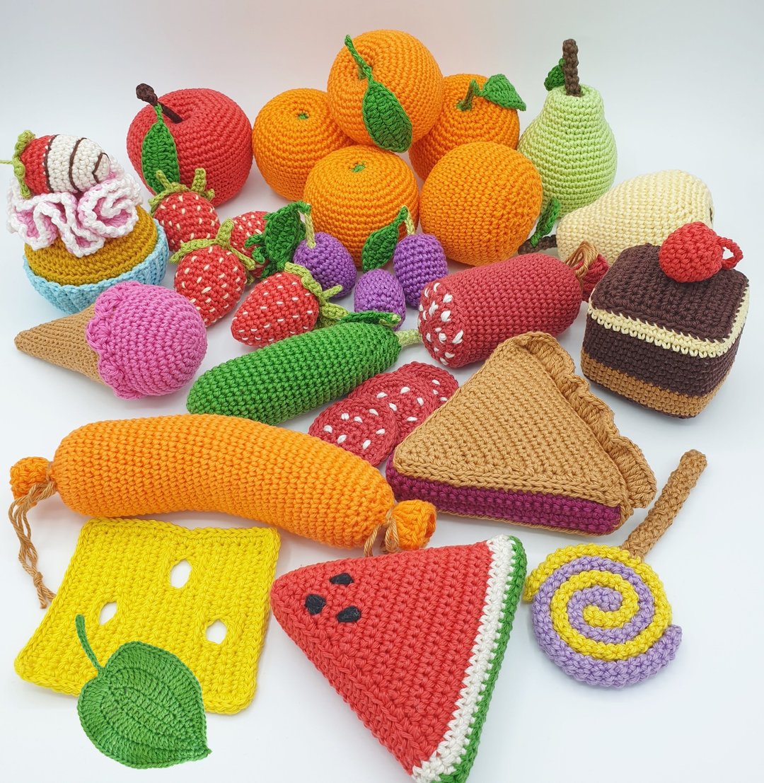 The Very Hungry Caterpillar Food, 16 Patterns in SET Crochet PATTERN PDF - 手工艺教程/工具书 - 其他材质 