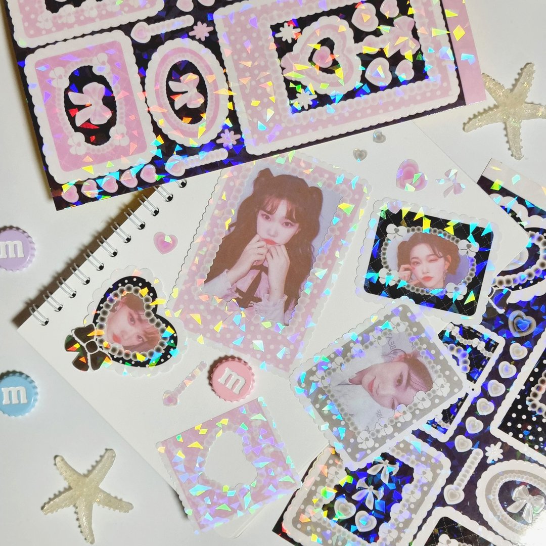 蕾丝边框韩国贴纸组 - 贴纸 - 其他材质 多色