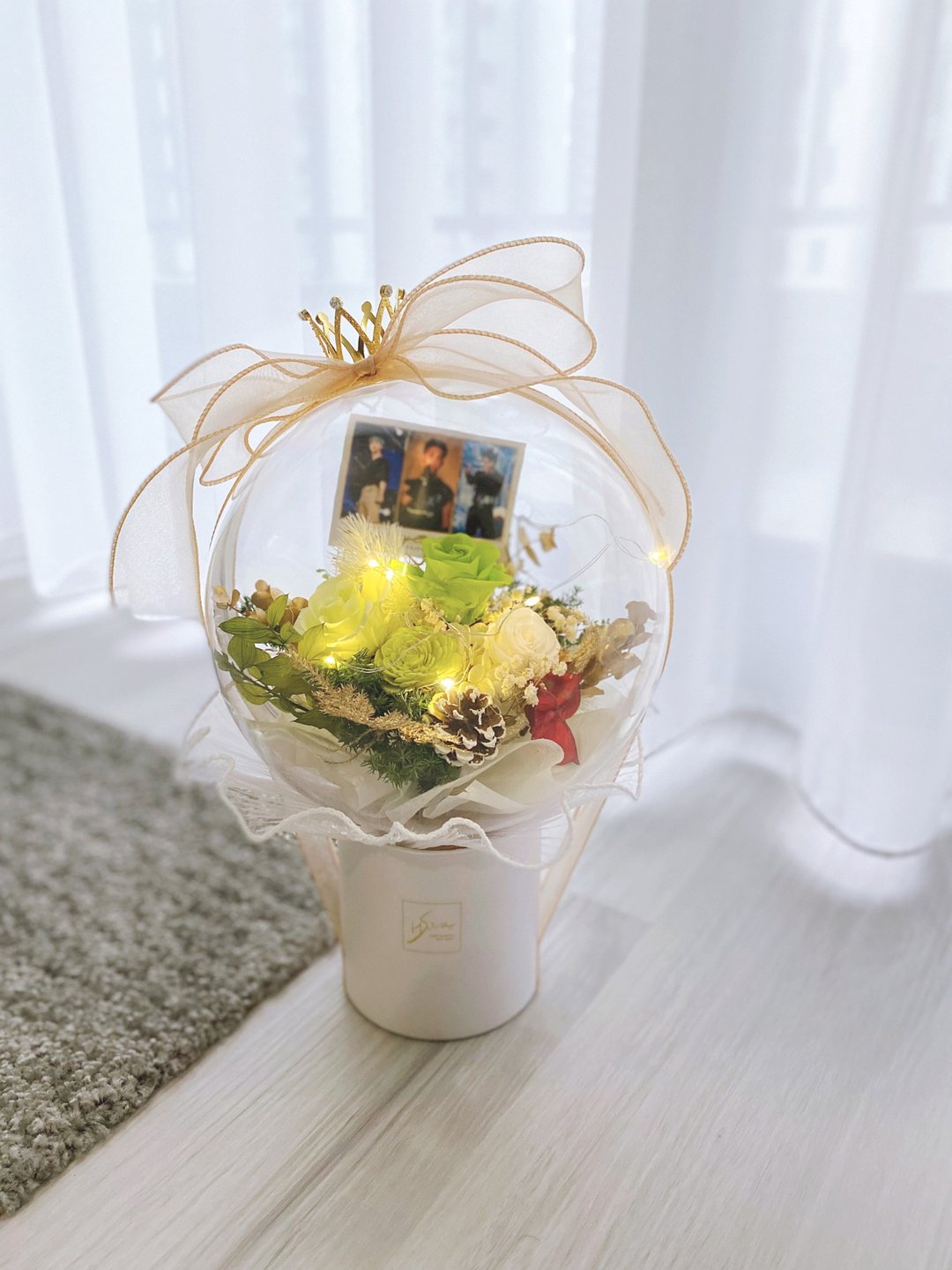 【可定制】可印照片 波波球花束 永生干燥花束 求婚 告白 生日 - 干燥花/捧花 - 植物．花 