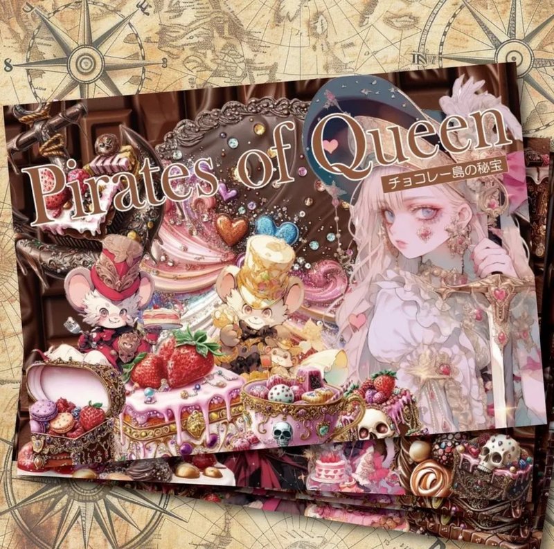 海盗女王 7 种双面图案纸 - 包装材料 - 纸 咖啡色