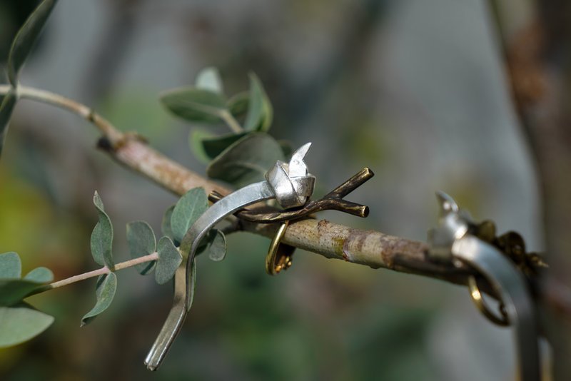 尾羽过长的家伙 纯银耳夹 - 耳环/耳夹 - 纯银 银色