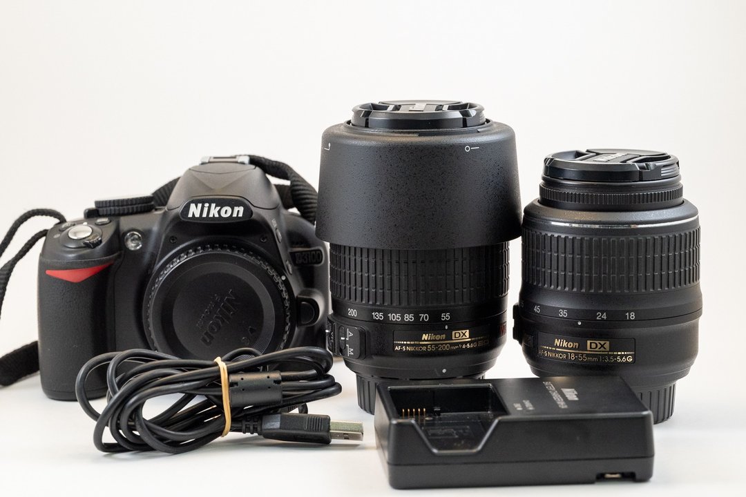 包邮 Nikon/Nikon D3100 数位单眼相机 18-55mm镜头 55-200mm 快门数2839 双手机 双手镜头 Niko - 相机 - 其他金属 黑色