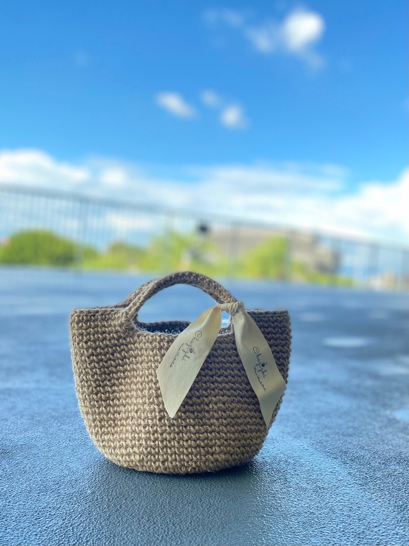 麻绳编织 手提包/托特包/手提袋 - 手提包/手提袋 - 棉．麻 卡其色