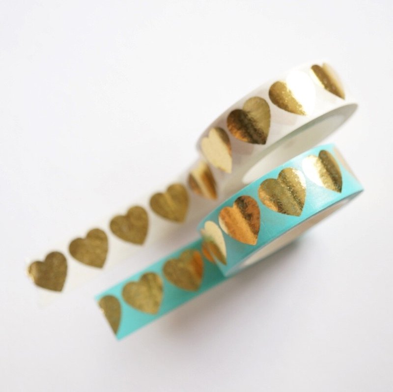 ♥︎烫金纸胶带♥︎大爱心::纸胶带 - 纸胶带 - 纸 金色