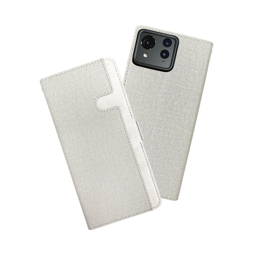 CASE SHOP ASUS Zenfone 11 Ultra 前收纳侧掀皮套-灰 - 手机壳/手机套 - 人造皮革 灰色