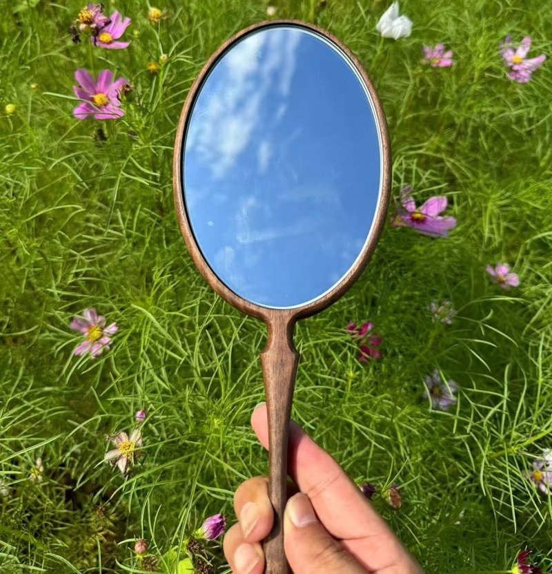 女友礼物 实木镜子 胡桃木美容镜 - 彩妆刷具/镜子/梳子 - 木头 