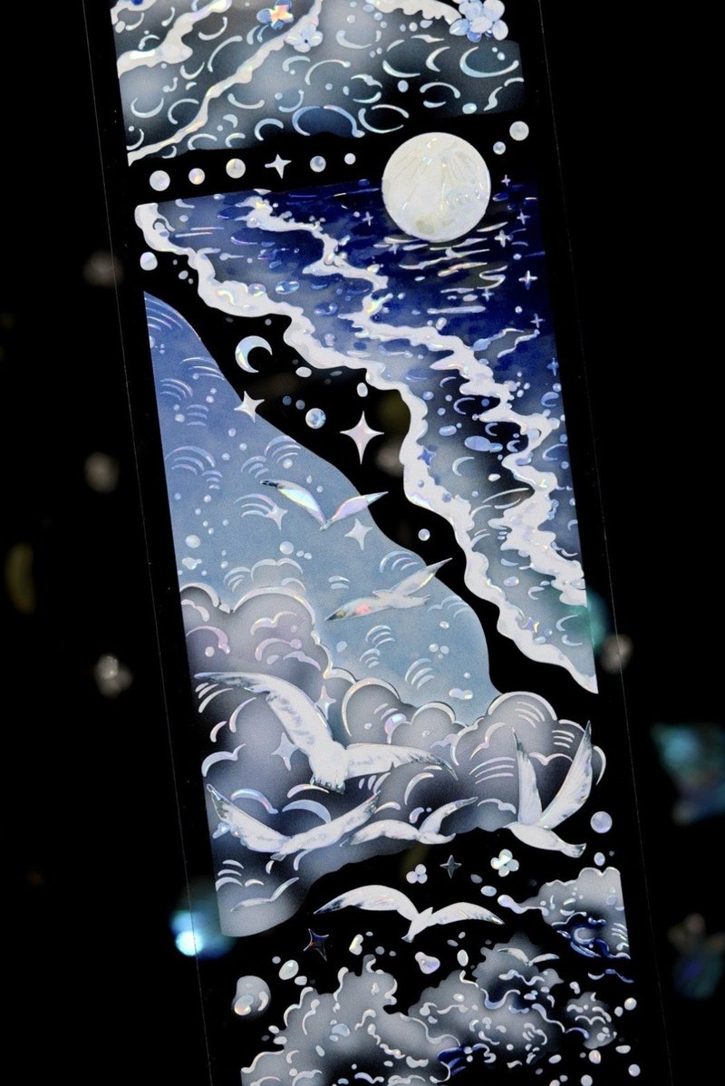 月海花眠 PET 和纸胶带 贝壳光 5米 / 10米 - 纸胶带 - 其他材质 多色