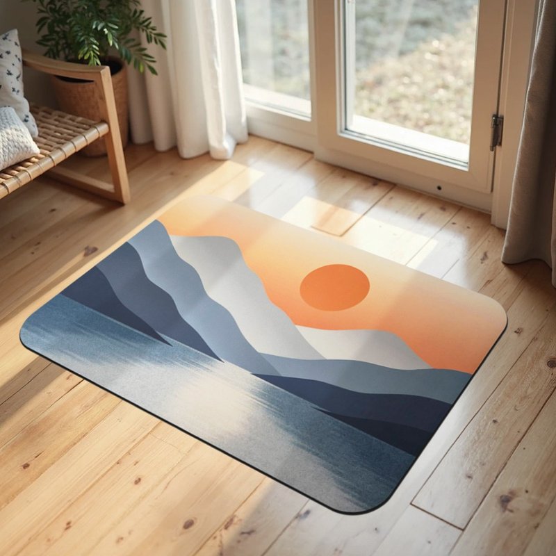 【日竹门】30秒瞬吸 软式圭藻土吸水地垫 极简山景系列 (60x40cm) - 地垫/地毯 - 其他材质 
