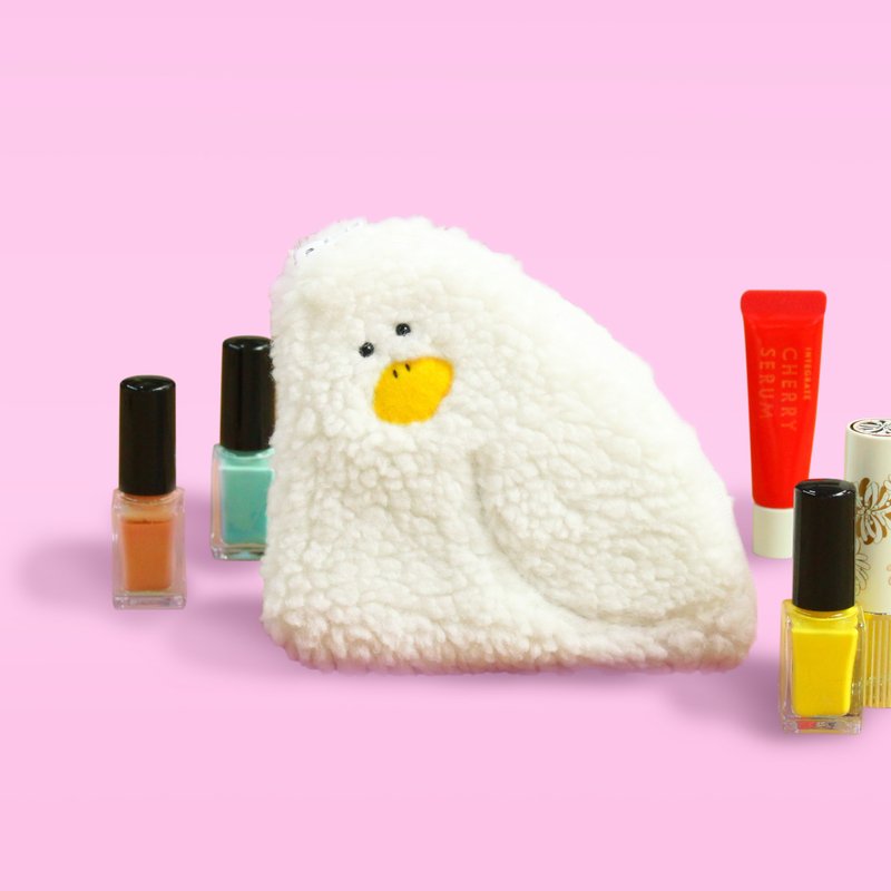 Duck L-shaped pouch - 化妆包/杂物包 - 聚酯纤维 白色