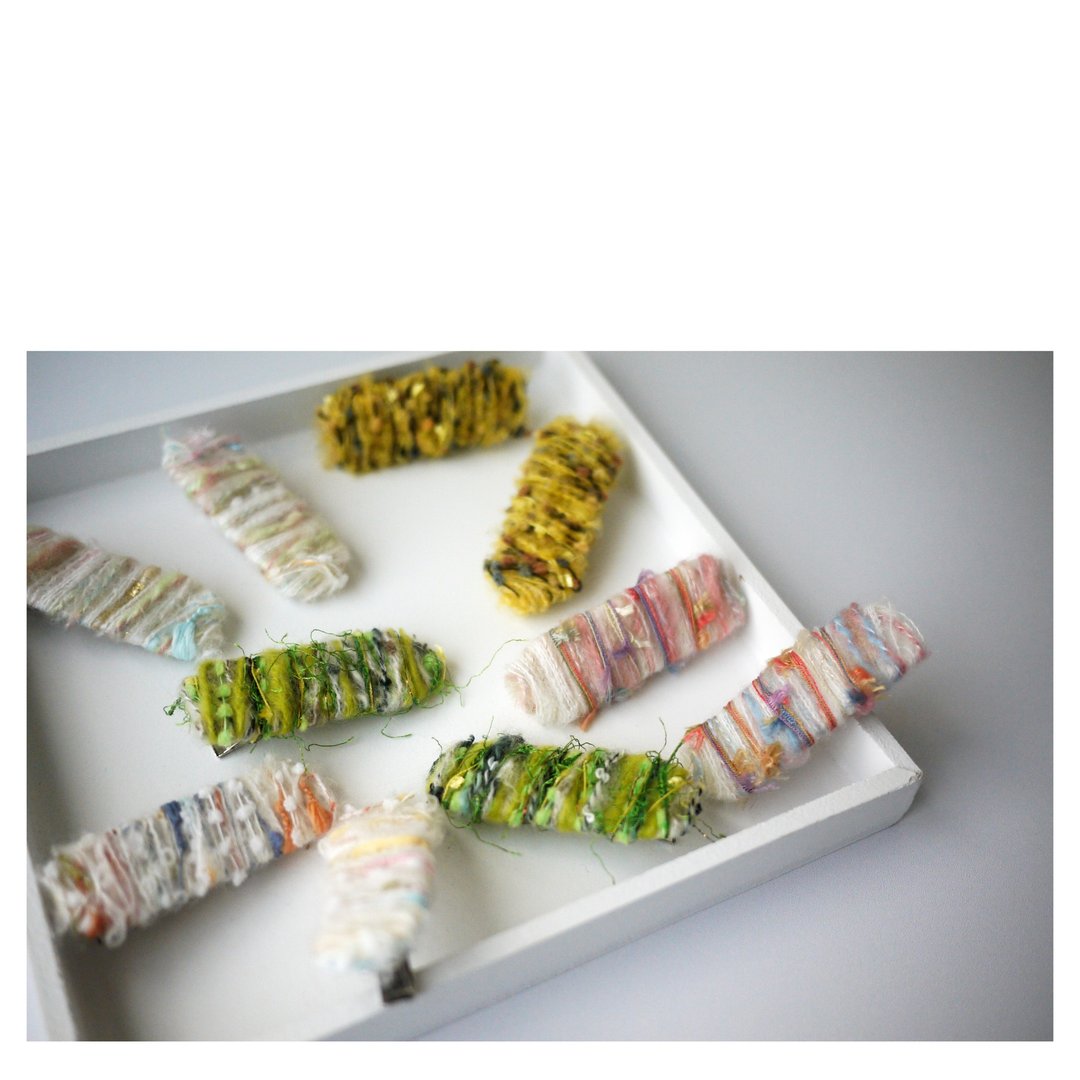 暖暖 | 手缠毛线发饰 | 对夹 | 鸭嘴夹 | hair clip | 2 pcs/pair - 发饰 - 其他材质 多色